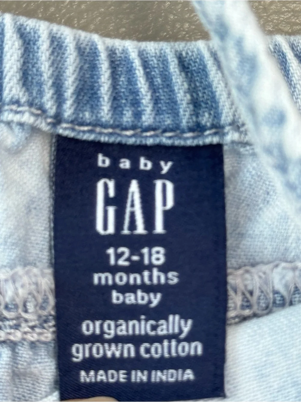 NWOT BabyGAP Infant Light Blue Denim Spaghetti Strap Top, 12-18M, Organic Cotton - Picture 4 of 4